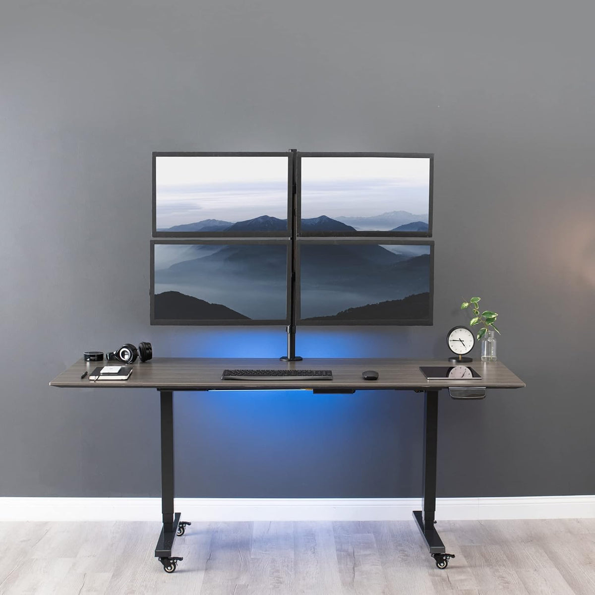 VIVO Quad 13 to 30 inch LCD Monitor Desk Mount | Adjustable 4 Screen Stand