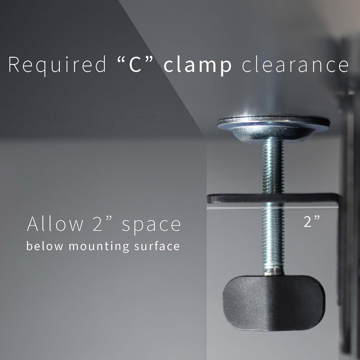 VIVO Black Clamp-on 30 x 12 in Desk Extender, DESK-EXT30