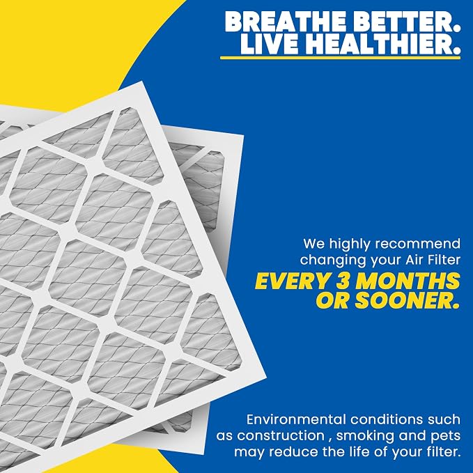 Maycold MERV 8 10x10x1 Furnace Air Filters, Pleated HVAC AC Filters – Actual
