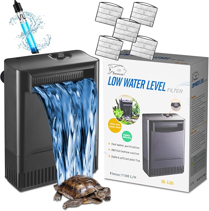 Turtle Tank Filter Aquarium Filter w/ Detachable U-V Light