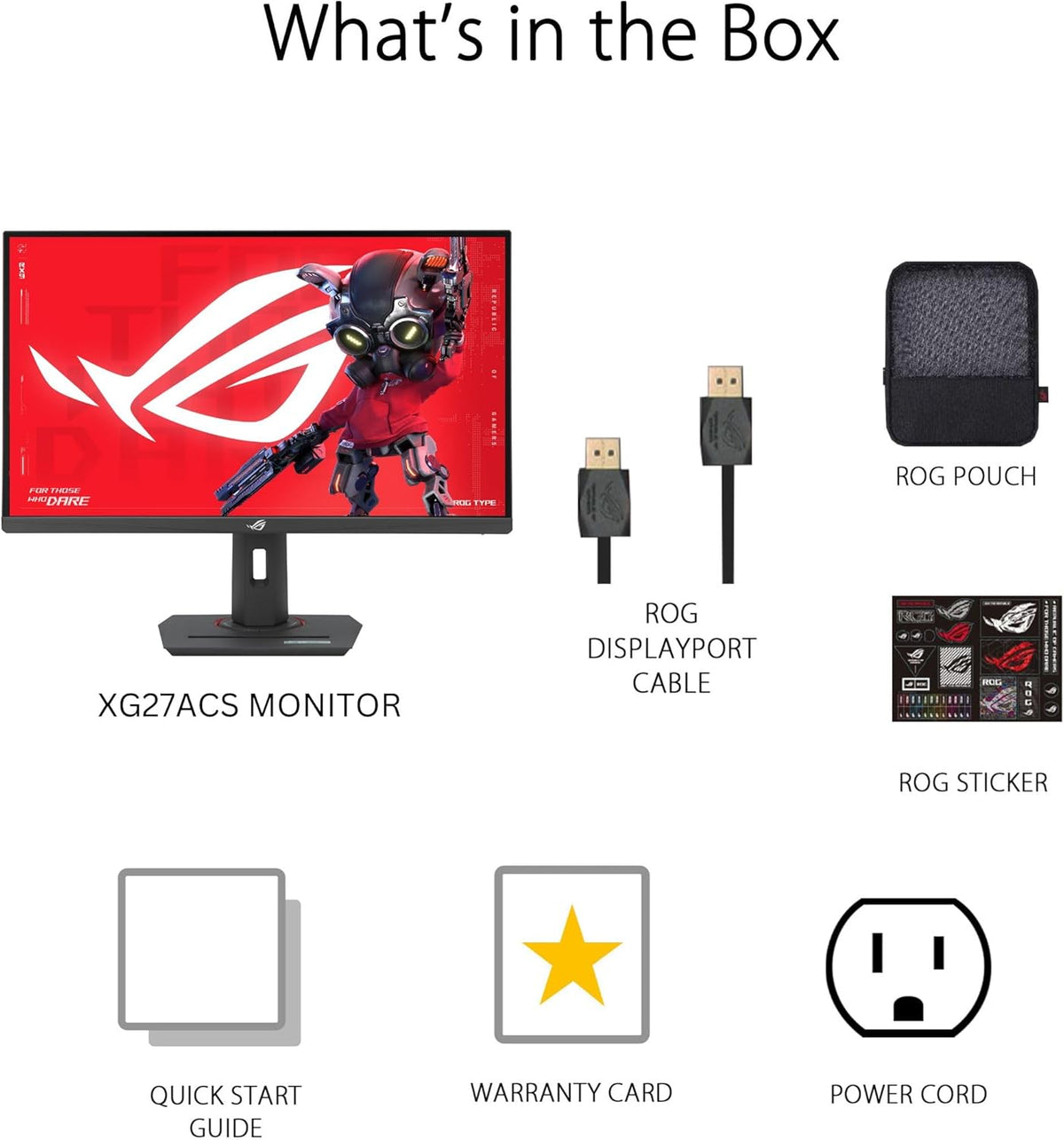 ASUS ROG XG27ACS 27 Inch 1440p 180Hz USB-C G-SYNC HDR Gaming Monitor