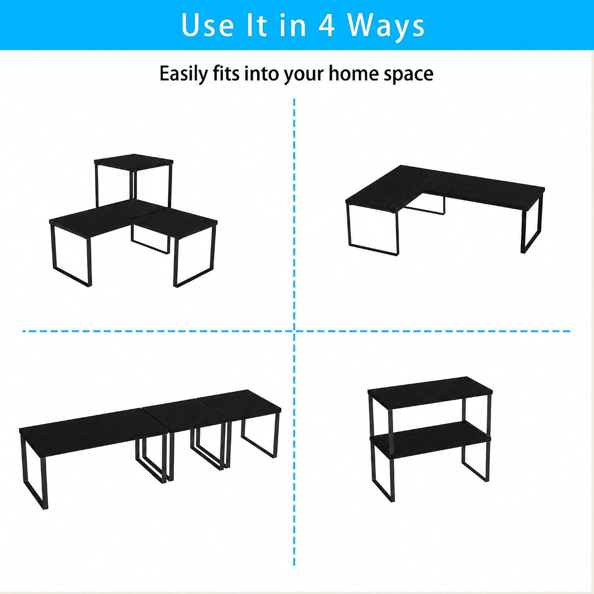 Golener Countertop Shelf, Kitchen Counter Organizer, Adjustable, Stackable