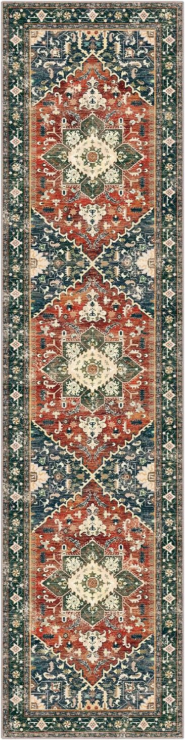Yamaziot Washable Runner Rug, 2x8 Non-Slip Boho Vintage Hallway Rug Runner