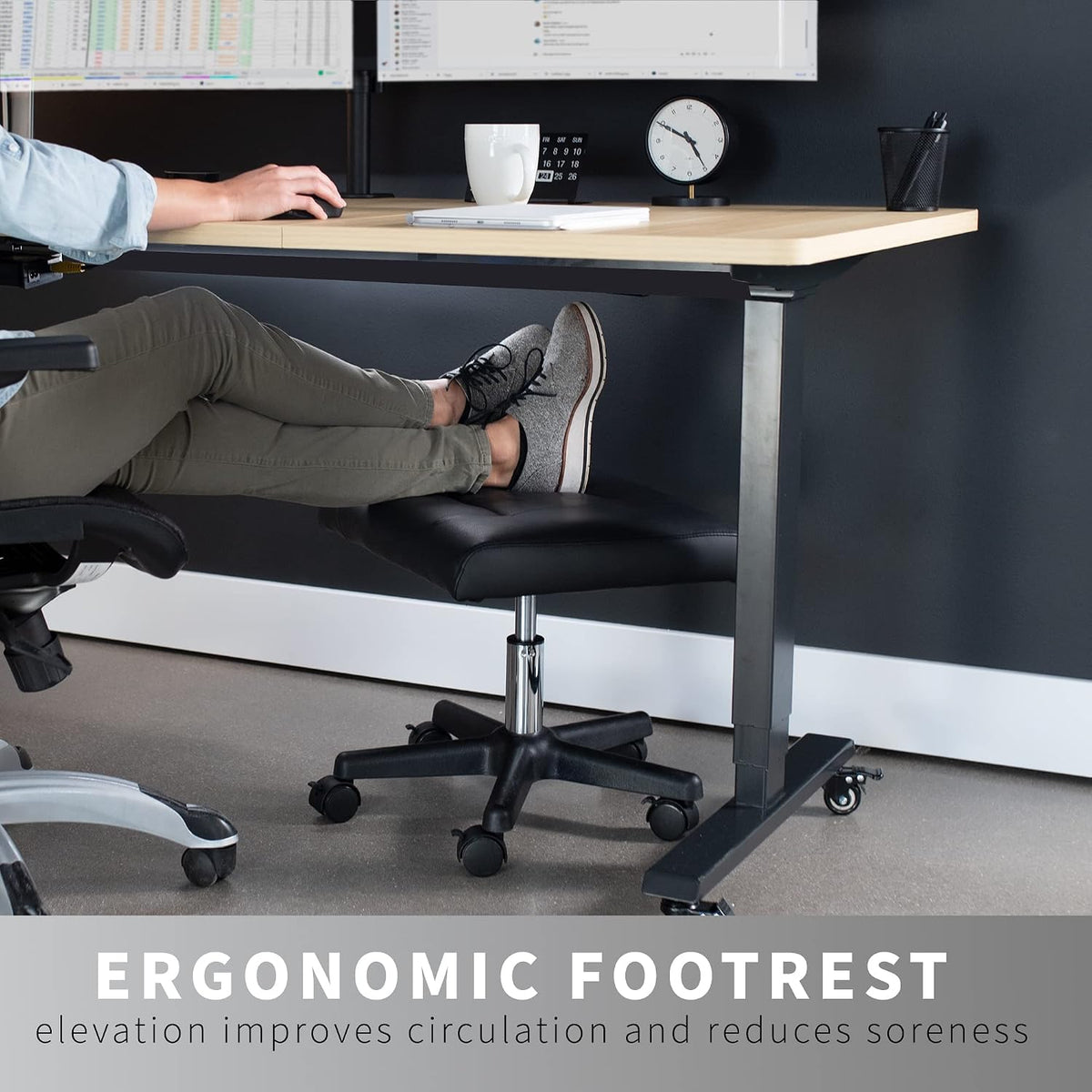 VIVO Mobile Under Desk Leg Rest