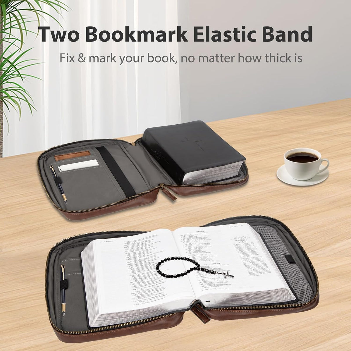 CITYCHASE Bible Covers for Men & Women, Bible Case Carrying Church Bag with Book Stand, Bible Bag with Handle, Zipper and Multi-Pockets for Scripture Study Bible Protector