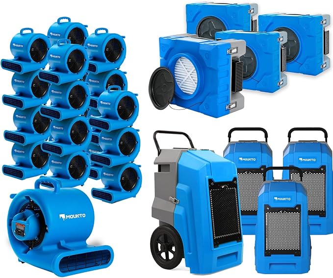 MOUNTO Water Damage Restoration Combo Package Deals (24xAir Mover, 4x Air Scrubber, 4x LGR Dehumidifiers)