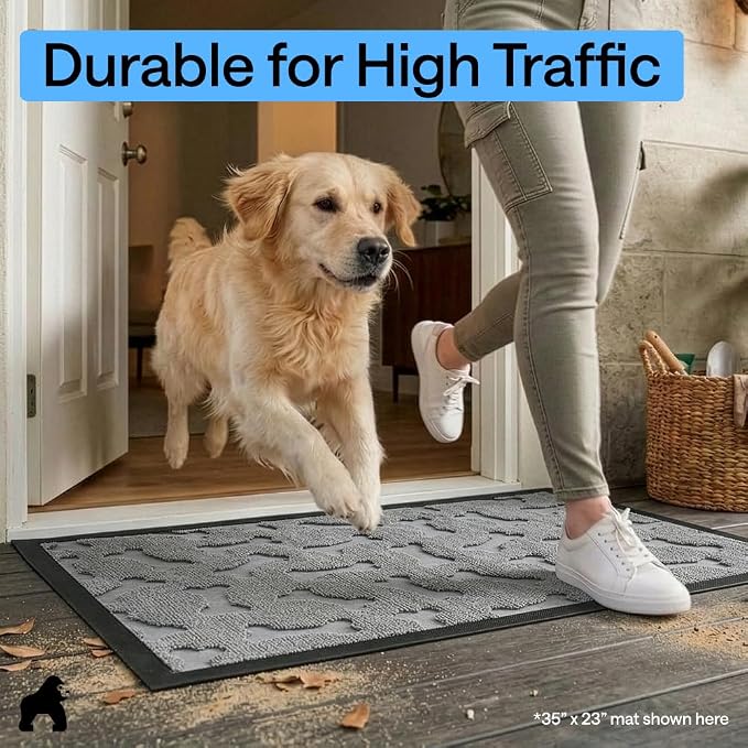 GORILLA GRIP 100% Waterproof All-Season WeatherMAX Doormat 35x23, US Designed