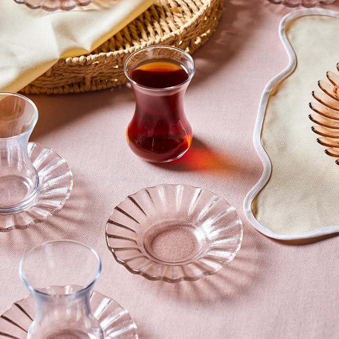 Karaca Luna 12-Piece Turkish Tea Cups