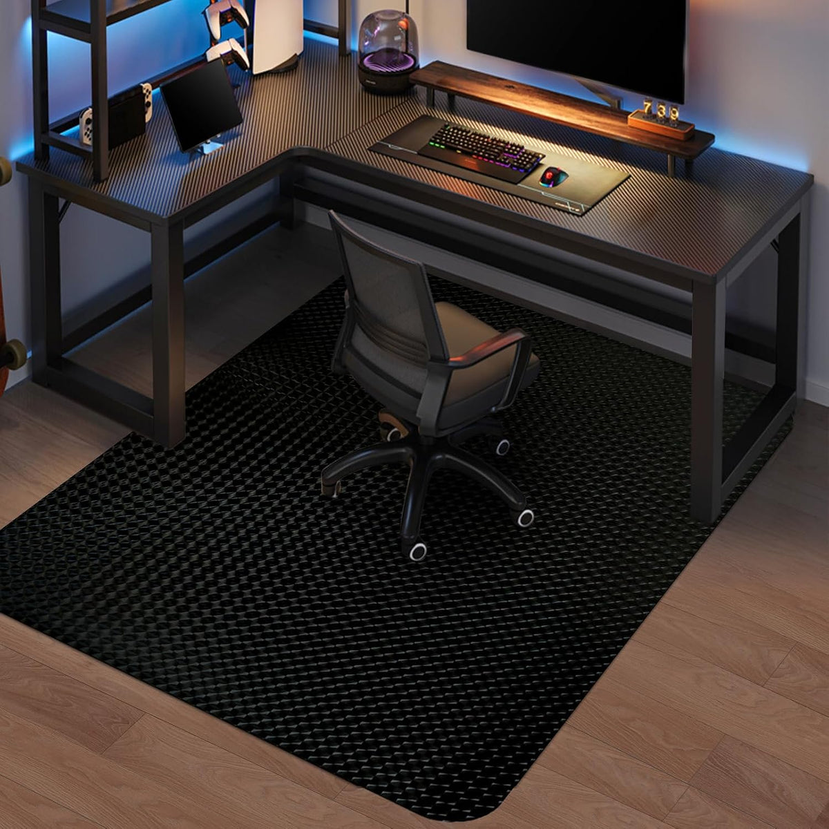 Vicwe Gaming Chair Mat for Hardwood Floor, 60"×46" Chair Mat, Easy Glide