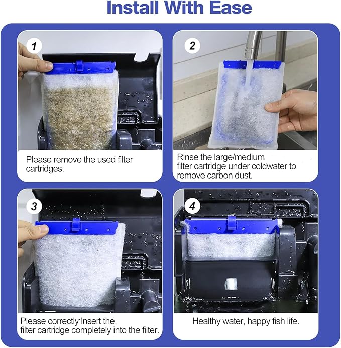 8-Pack Large Replacement Filter Cartridges Compatible