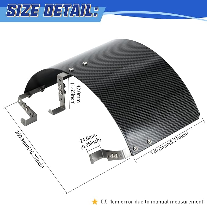 PTNHZ Universal Stainless Steel Air Intake Filter Cover Heat Shield Fits