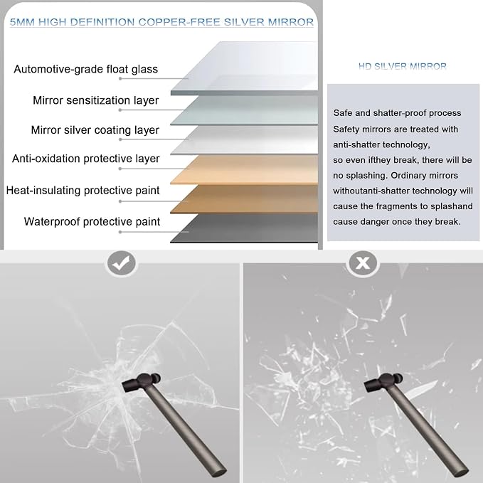 Smart Illuminated LED Bathroom Mirror，Bathroom Mirror