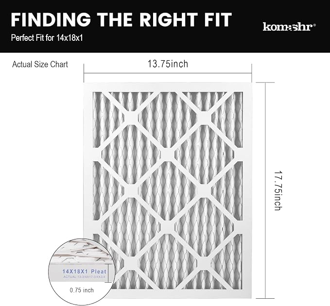14x18x1 Air Filter MERV 8, HVAC/Furnace AC Filter Replacement, Dust