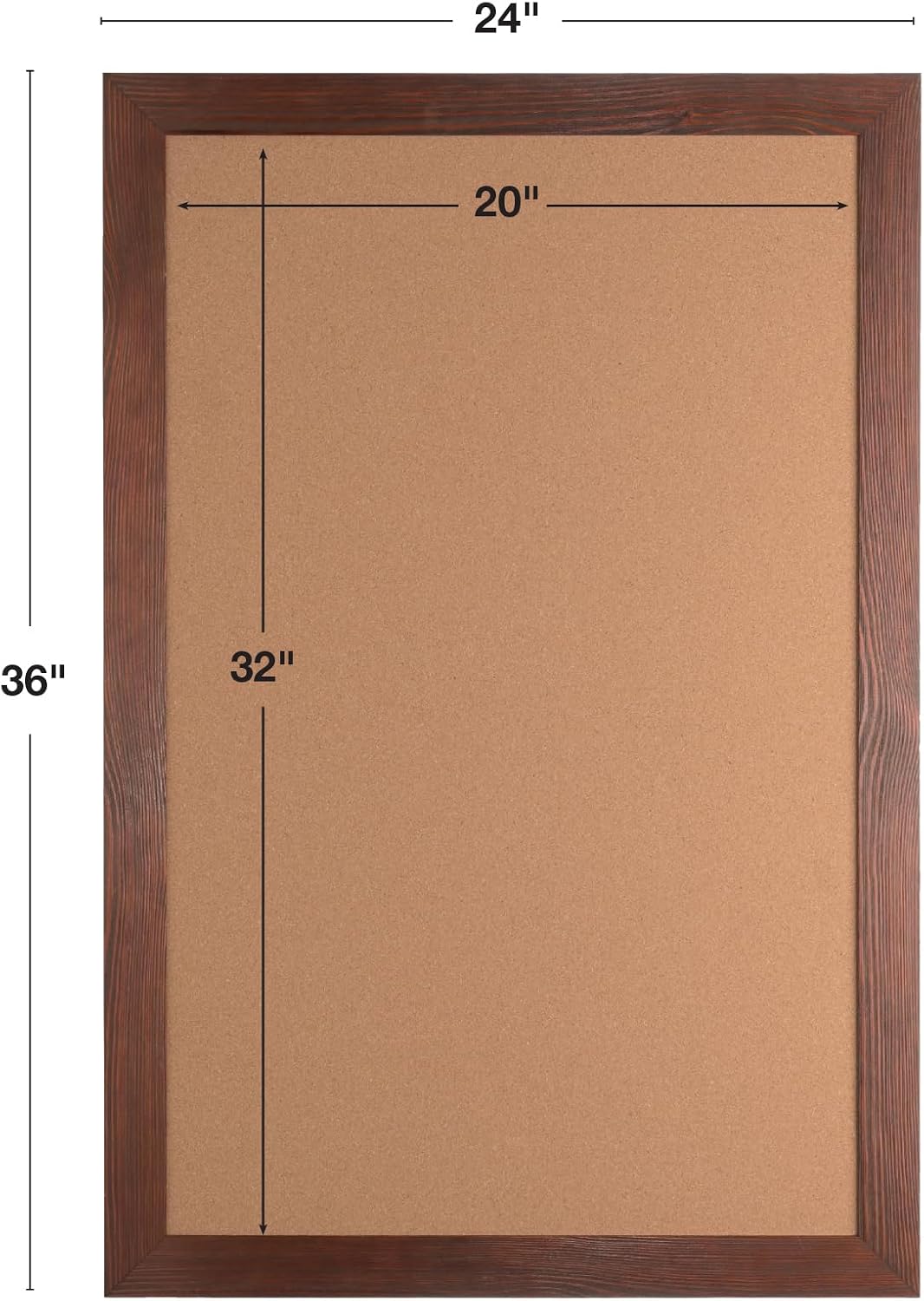 Excello Global Products 24" x 36" Rustic Wood Frame Corkboard