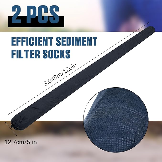 2 Pcs Sediment Filter Erosion Control Blanket Silt Fence Sock