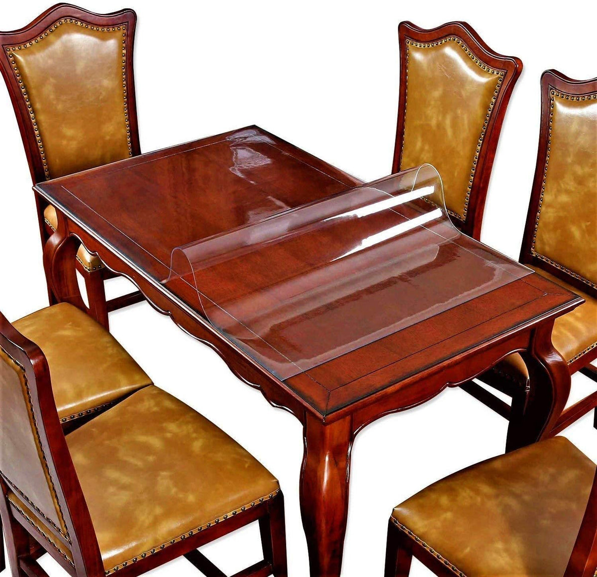 Clear Plastic Dining Table Protector Wood Desk Cover Wooden Furniture Top Topper Plastic Tablecloth Wipeable Vinyl PVC Waterproof for Rectangle Coffee End Table Chair Floors Rug Mats Pad 34 X 48 Inch