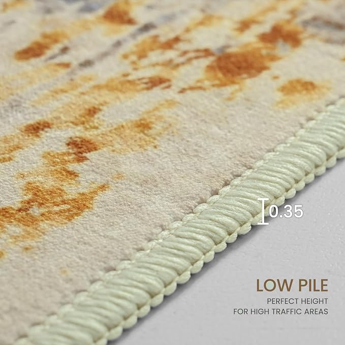 Entrance Rugs Indoor 2x3 Beige Entry Rug Washable Abstract Small Area Rug