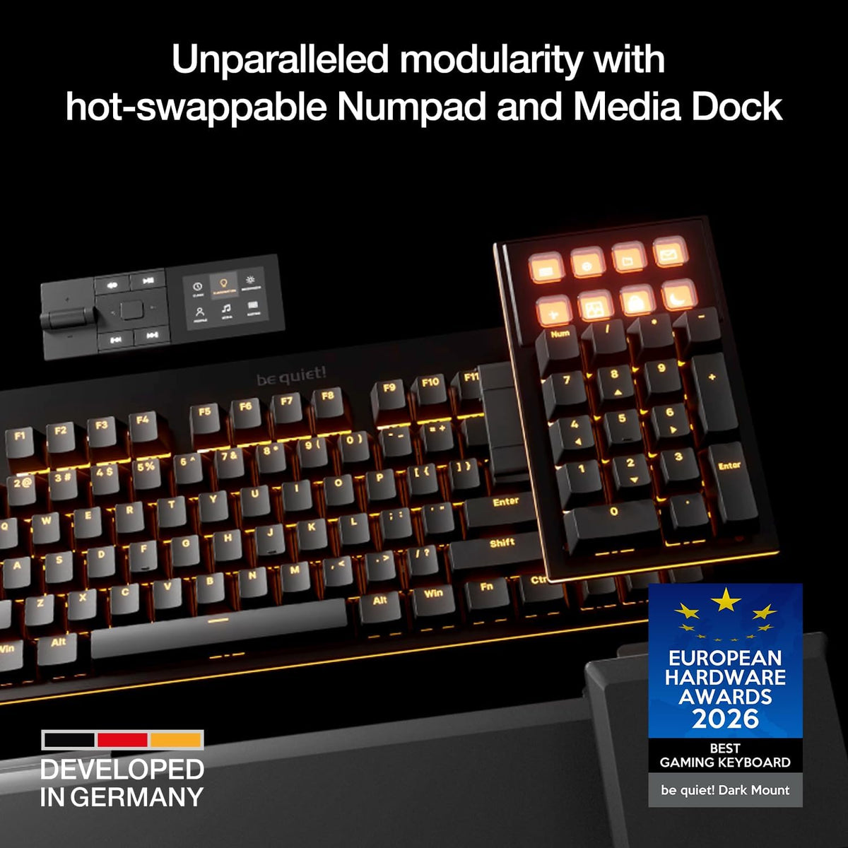 be quiet! Dark Mount Tactile, Gaming Keyboard, Mechanical Silent Switches