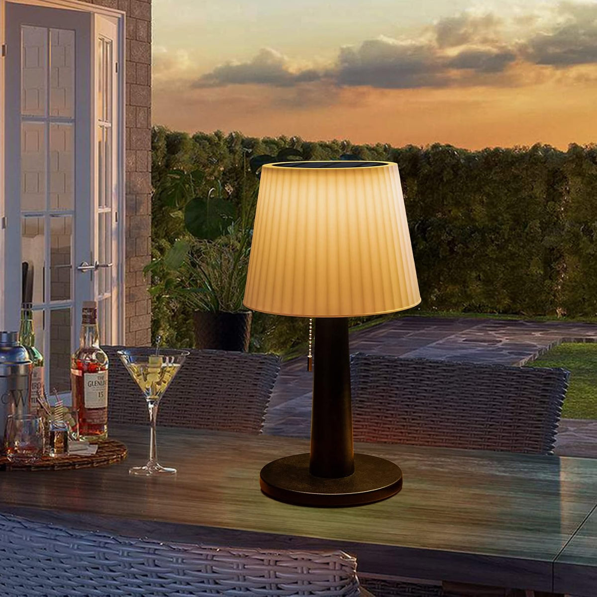 Beautyard Solar Table Lamps Outdoor Indoor - Mothers Gifts 3 Lighting Modes, 4000mAh Eye-Caring LED Waterproof Cordless Solar Desk Lamp with Pull Chain Garden Outside Patio Garden Bedroom