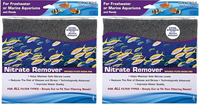 PENN-PLAX Nitrate Reducer Aquarium Filter Media Pad – Easy to Cut into Any Size