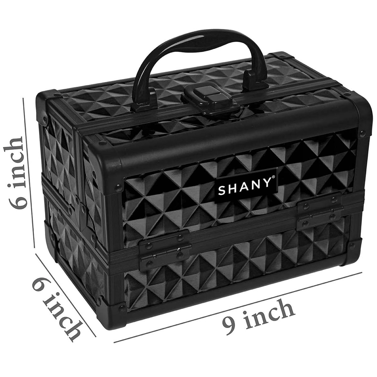 SHANY Chic Makeup Train Case Cosmetic Box Portable Makeup Case Cosmetics Beauty Organizer Jewelry storage with Locks, Multi trays Makeup Storage Box with Makeup Mirror - Twilight
