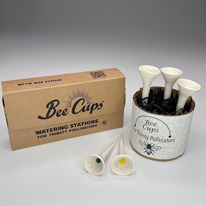 5 Pack, Bee Watering Station, 100% Handmade Porcelain, Bee and Butterfly Feeder