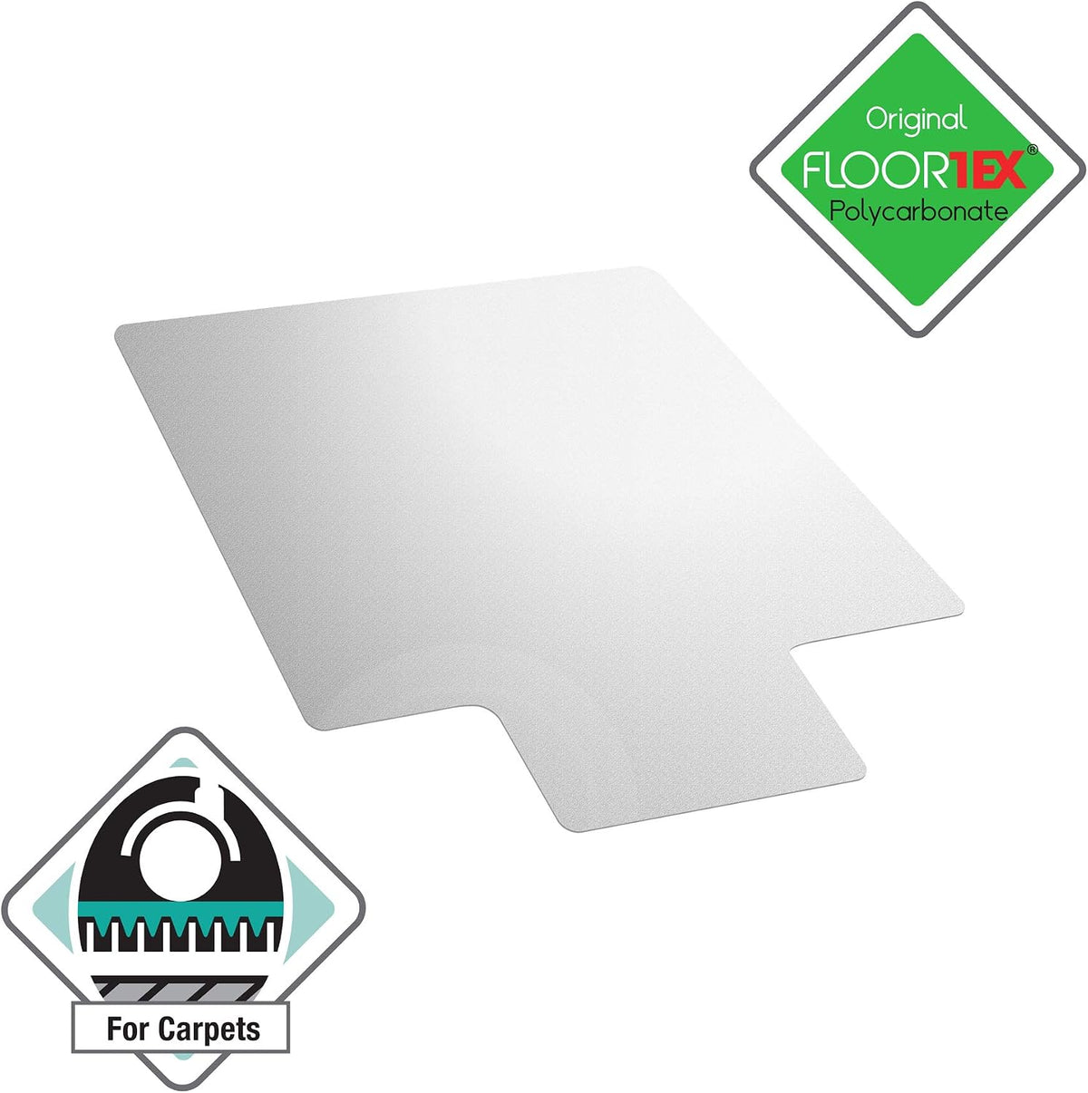 Floortex Poly Rctglr Lipped ChairMat Plush Pile Carpet47X35 (FC118927LR)