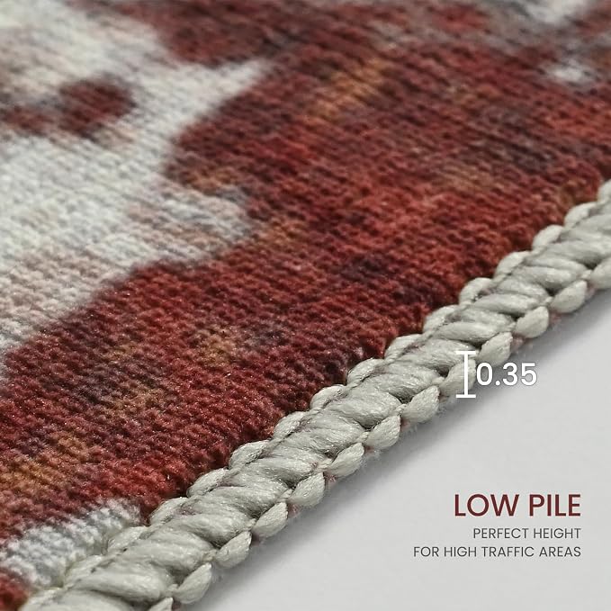Living Room Rug 9x11 Beige Area Rugs Machine Washable Abstract Boho Large Rug