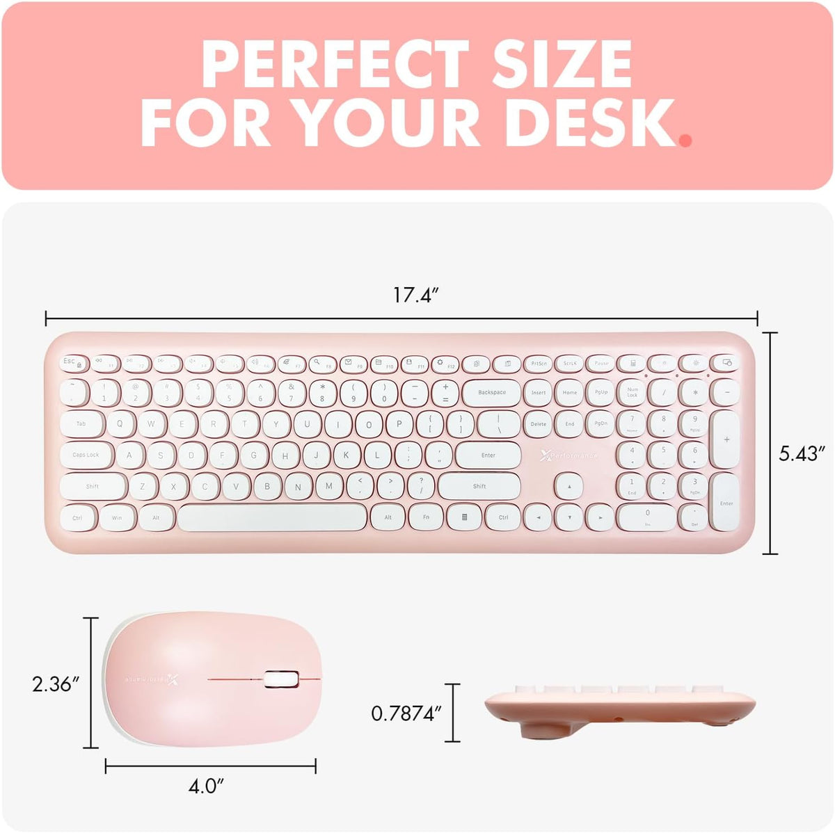 X9 Pink Keyboard and Mouse Wireless | Cute Wireless Keyboard and Mouse Combo - Transform Your Space with a Colorful Keyboard and Mouse Set for PC Laptop and Chrome (Pink/White)