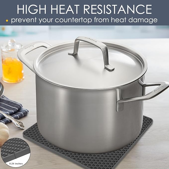 Silicone Trivets for Hot Pots and Pans, Heat Resistant Durable Flexible