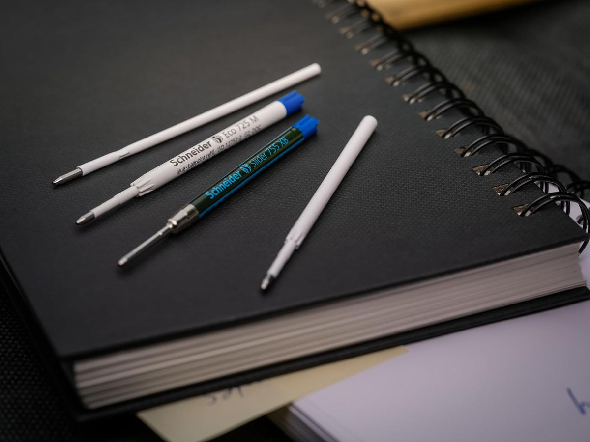 Schneider Slider 755 XB (Extra Broad) Ballpoint Pen Refill, 1.4 mm, ISO Format G2, Blue Ink, Box of 10 Refills (175503)