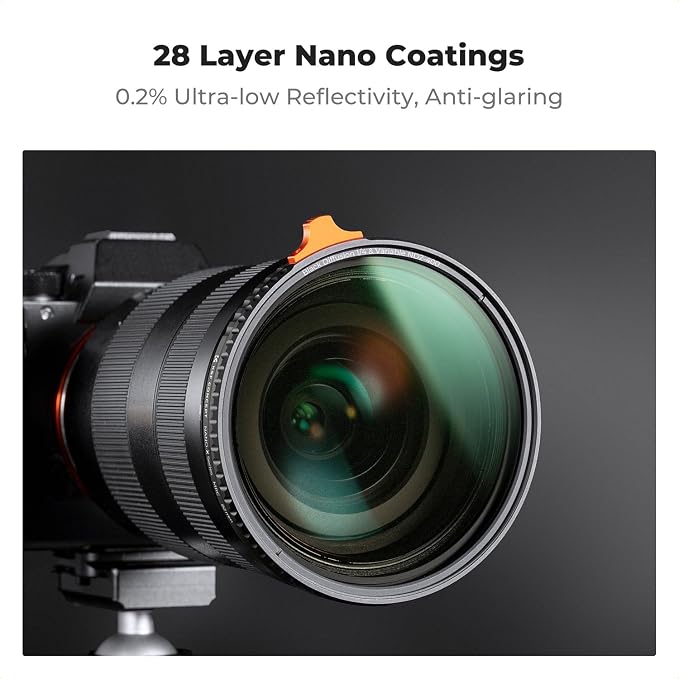 K&F CONCEPT 52mm Black Diffusion Mist 1/4 Effect & Variable ND2-400 ND Lens