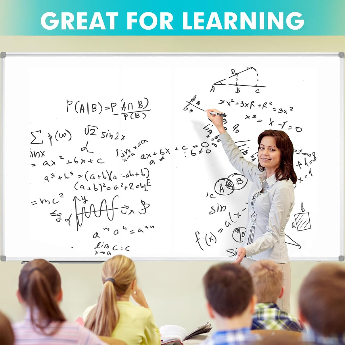 JILoffice Magnetic Dry Erase Board 96 x 48 inches, Large 4" x 8" Whiteboard for wall, Silver Aluminum Frame Wall Mounted Board for Office Home and School