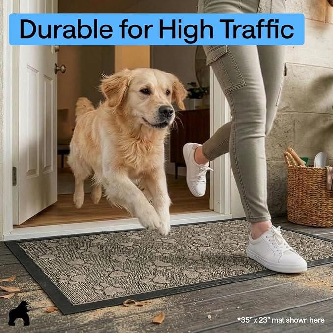 GORILLA GRIP 100% Waterproof All-Season WeatherMAX Doormat 35x23, US Designed