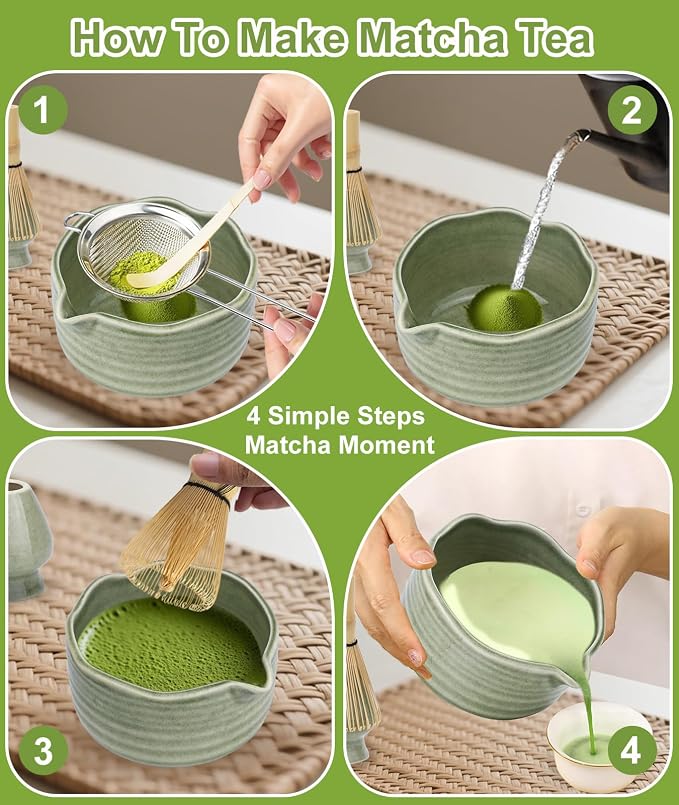 JBER Matcha Whisk Set, Whisk 100 Prongs, Sifter