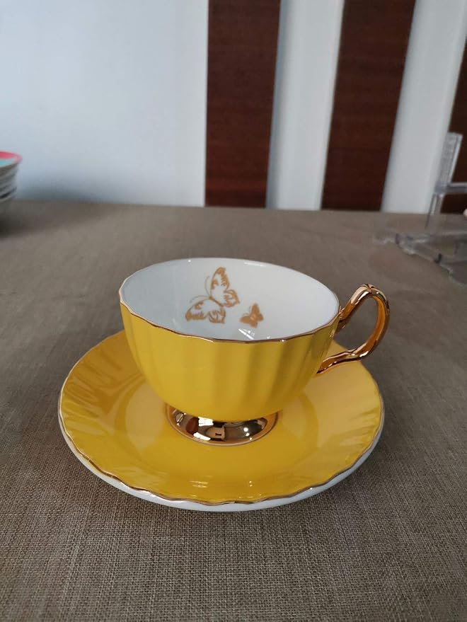Bone China Cup and Saucer Set- Butterfly and Elegance
