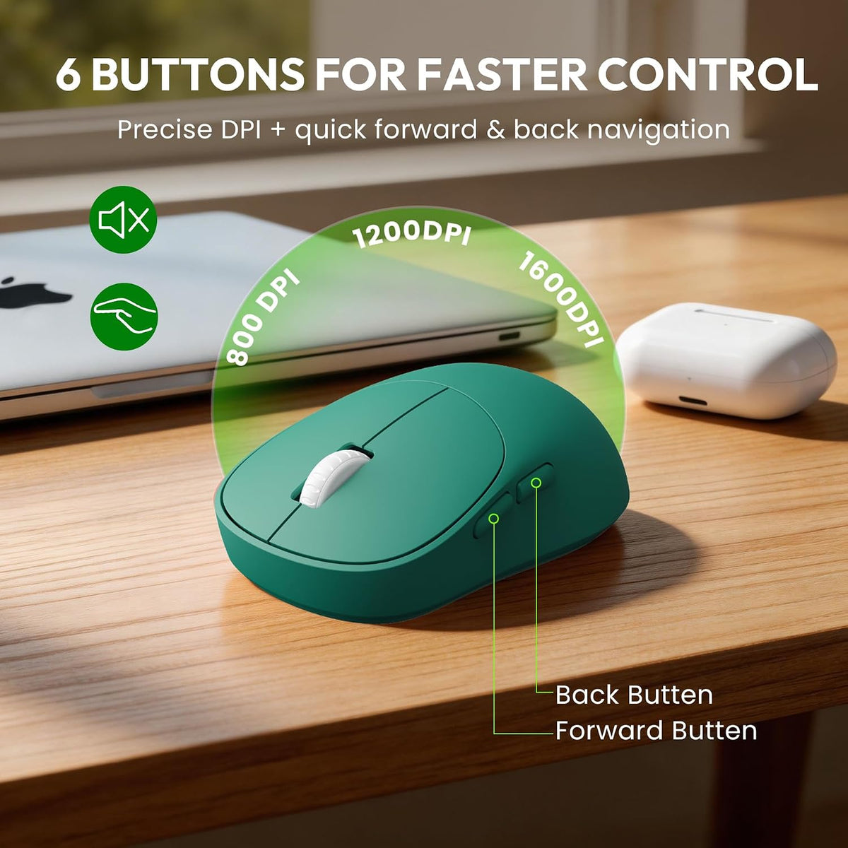 Wireless Keyboard and Mouse Combo, Cute Typewriter, Magnetic Wrist Rest
