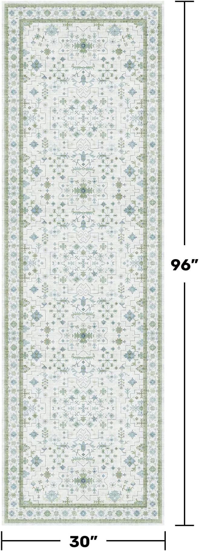 Hazo Haus Oushak Wide Hallway Runner Rug 2'6"x8'