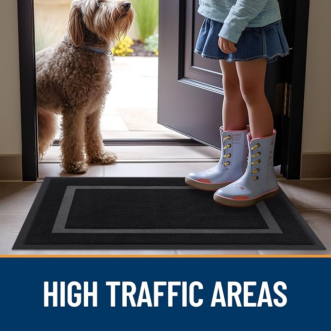 OLANLY Front Door Mat Indoor Outdoor Entrance, Waterproof All-Season,