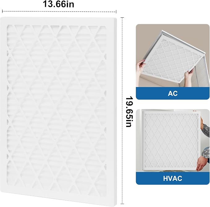 14x20x1 MERV 11 Air Filter, Quality AC/HVAC Furnace Filter，2 Reusable ABS Frame