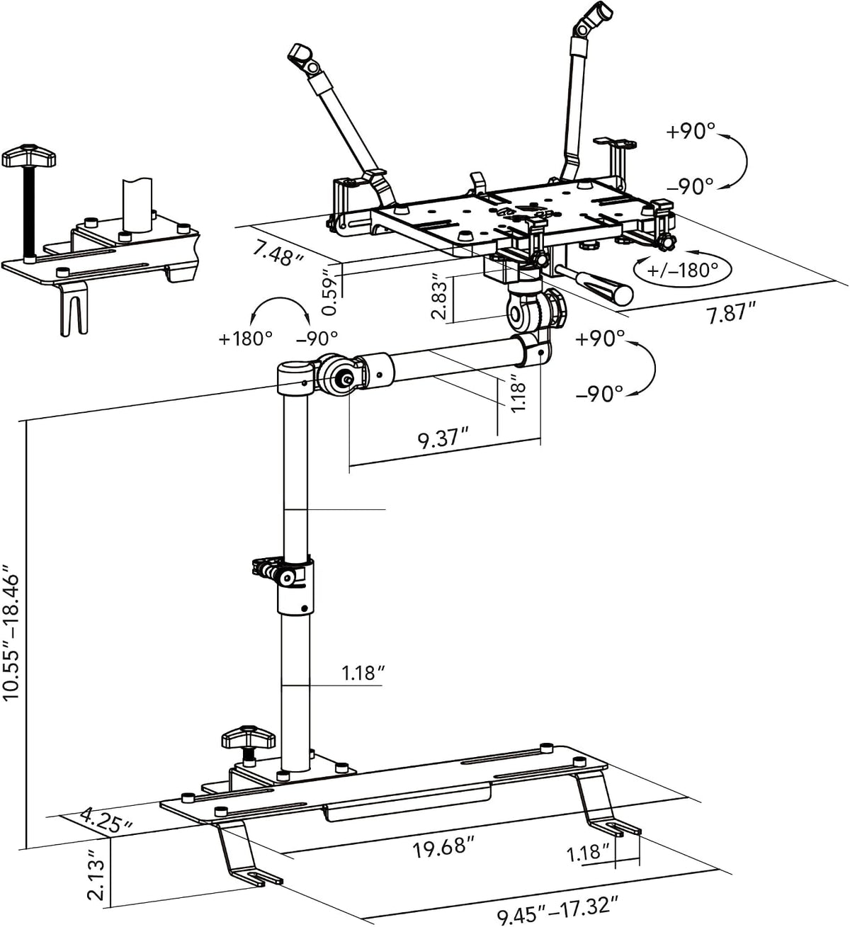 Mount-It! Car Laptop Mount, No-Drill Passenger Seat Stand, Fits 17" Laptops