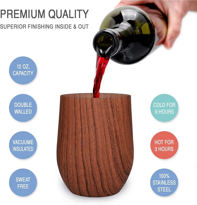 CHILLOUT LIFE 12 oz Stainless Steel Wine Tumbler