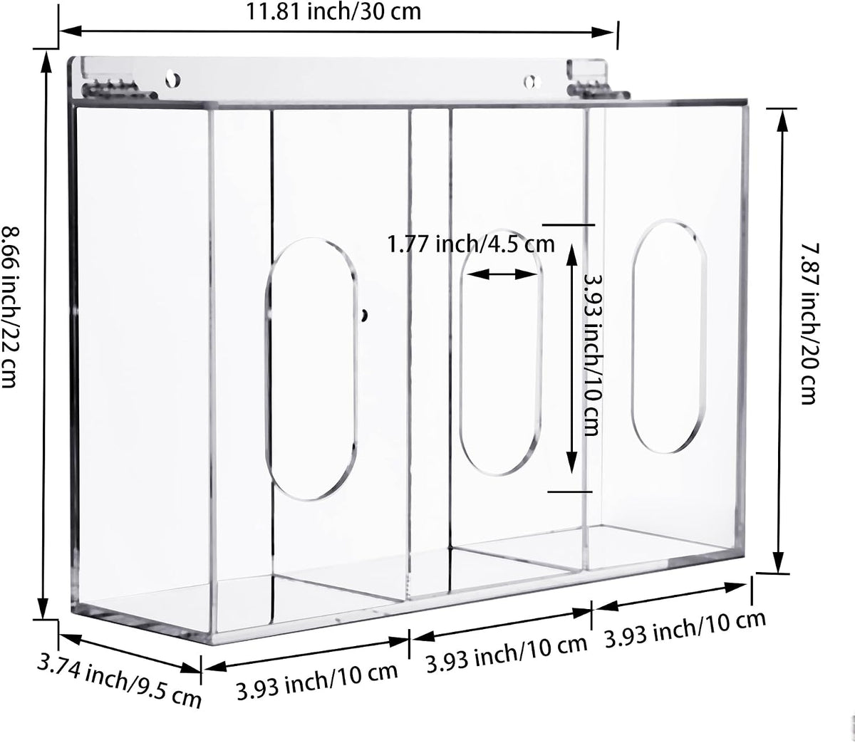 Hairnet & Shoe Cover Dispenser Triple Disposable Mask Plastic Glove Box Holder with Lid Wall Mount Acrylic Clear Storage Containers for Organizing Sanitation Tool Case (clear)