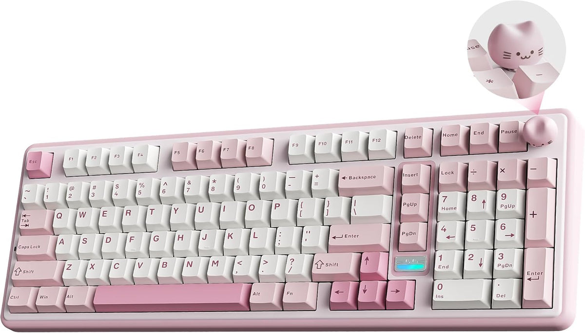 YUNZII B98 PRO 96% Wireless Mechanical Keyboard(Pink, Candy Switch)