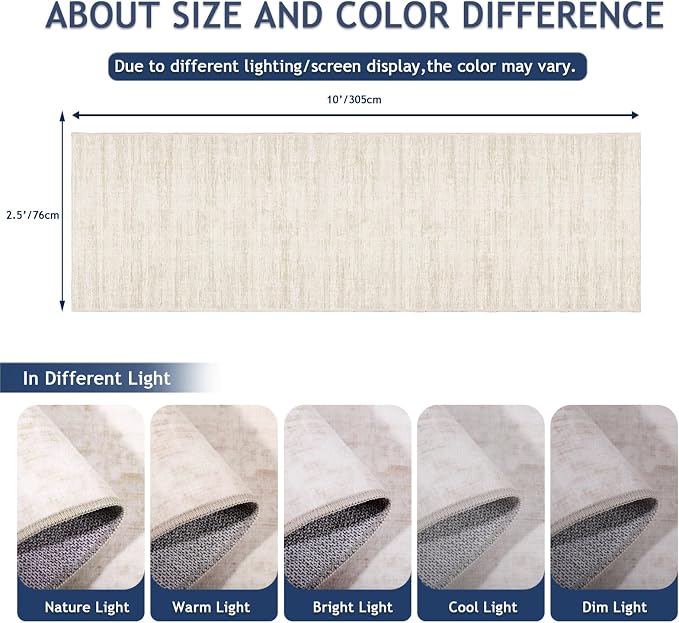 2.5x10 Washable Runner Rugs, 10 ft Runner Rug