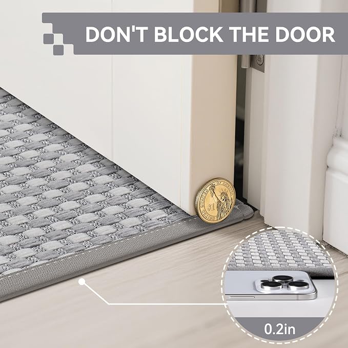 Front Door Mat 24''x35'', Absorbent Dirt Resist Washable Non Slip Low-Profile