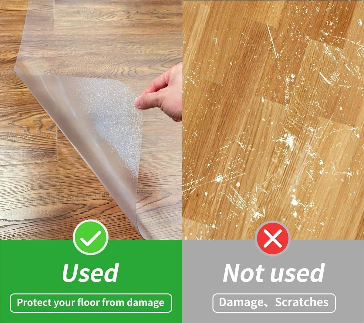 Large Office Chair Mat for Hard Floors - 59''x47'',Heavy Duty Clear Wood/Tile Floor Protector PVC Transparent by SHAREWIN