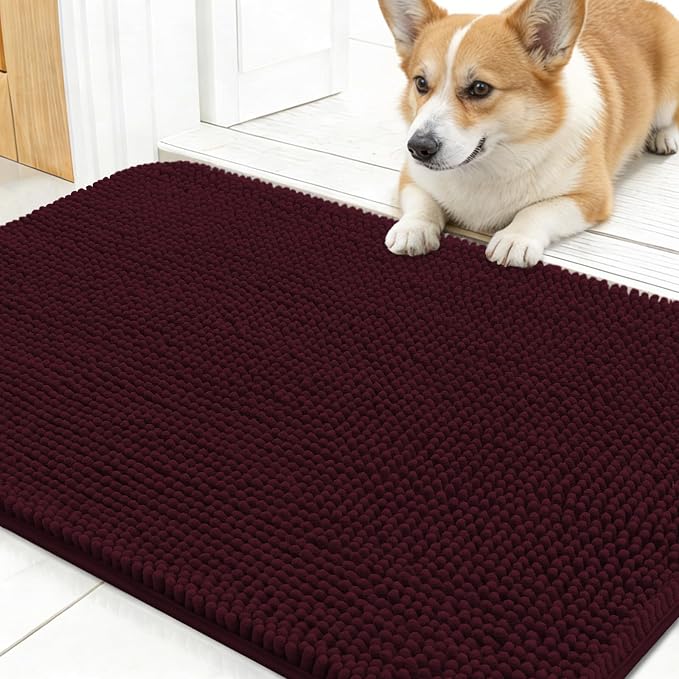 OLANLY Dog Door Mat for Muddy Paws 24x16, Absorbs Moisture and Dirt, Absorbent