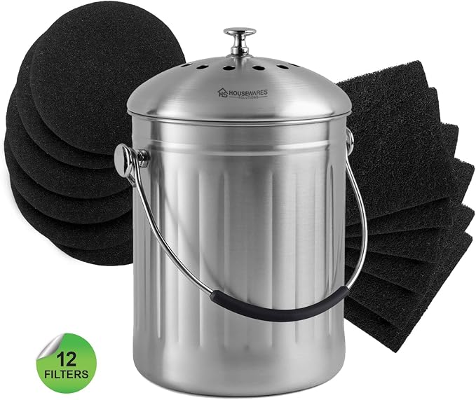 12 Pieces Counter Top Activated Carbon Compost Bin Filters