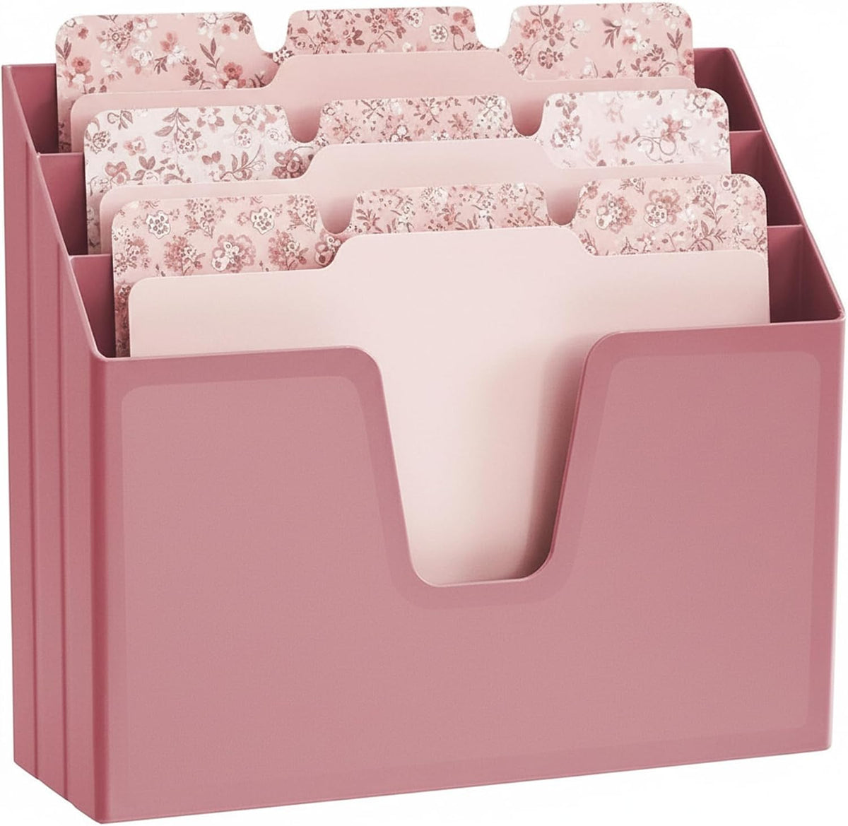 Acrimet Horizontal Triple File Folder Organizer Sorter, Letter Size, Pink